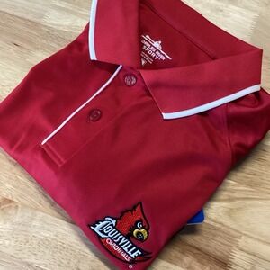NWT Men's Charles River Sport Louisville Cardinals Performance Polo Red Large